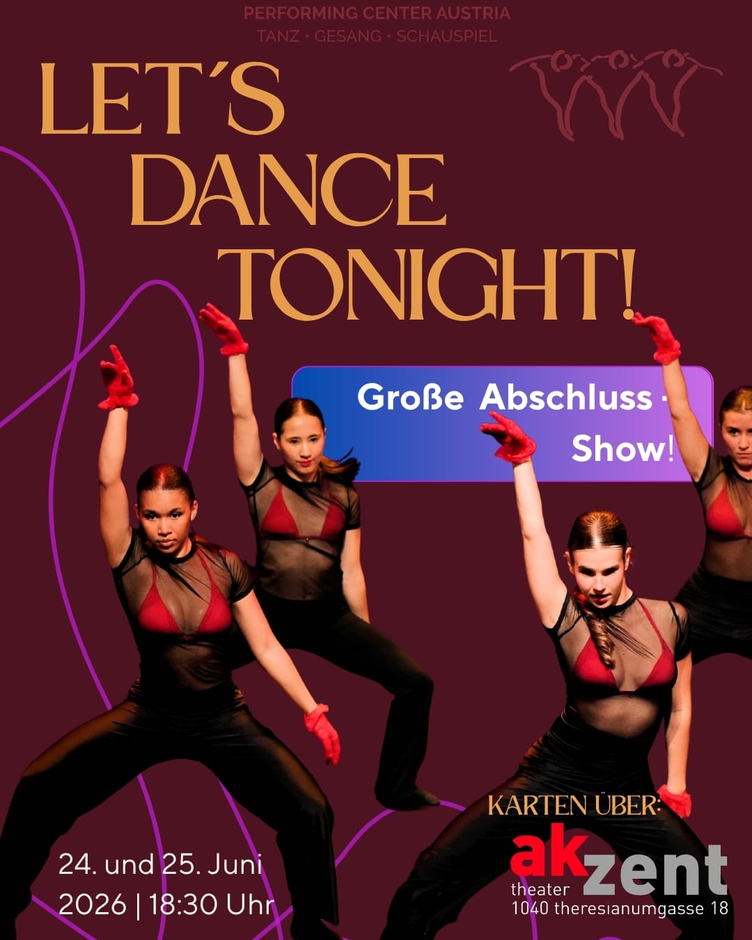 Tanzaufführung im akzent Theater in Wien.